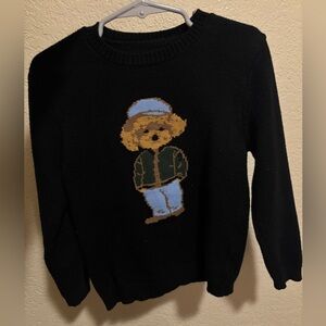 Black Sweater with Bear Design